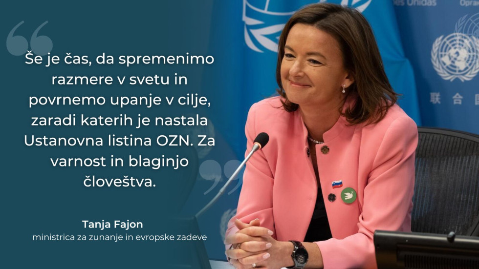 Citat ministrice Fajon ob 80. obletnici podpisa Ustanovne listine OZN