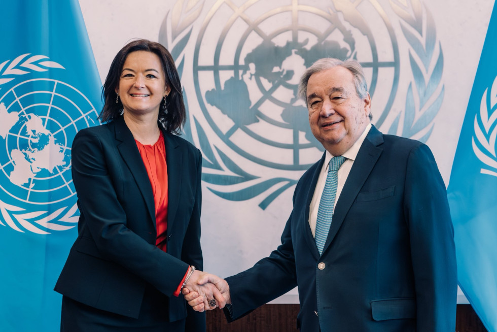 Minister Tanja Fajon with UN Secretary-General António Guterres