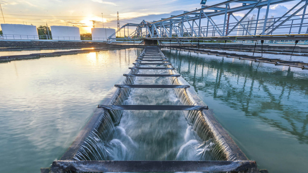 a large water processing pool