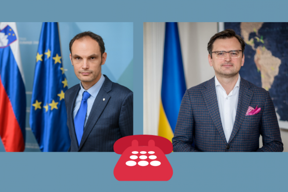 Telefonski pogovor ministra dr. Logarja z ukrajinskim zunanjim ministrom Kulebo