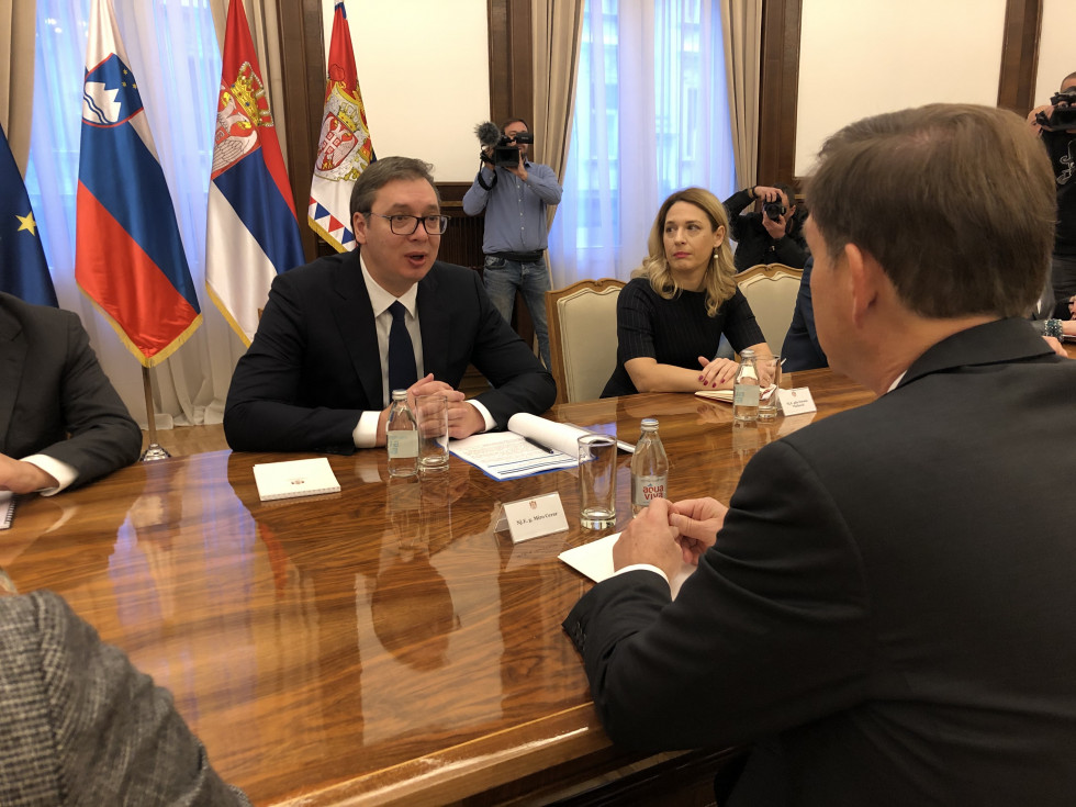 Srečanje ministra za zunanje zadeve dr. Cerarja s predsednikom Republike Srbije Aleksandrom Vučićem.