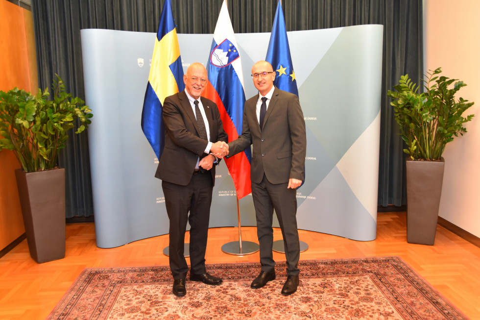 State Secretary Dobran Božič and Minister for EU Affairs in the Cabinet of the Prime Minister of the Kingdom of Sweden Hans Dahlgren