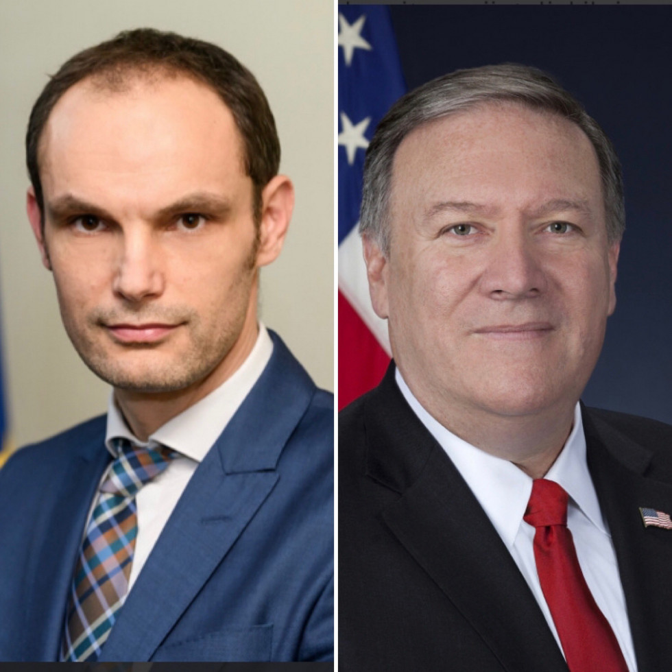 Slovenski zunanji minister dr. Anže Logar in ameriški državni sekretar Mike Pompeo