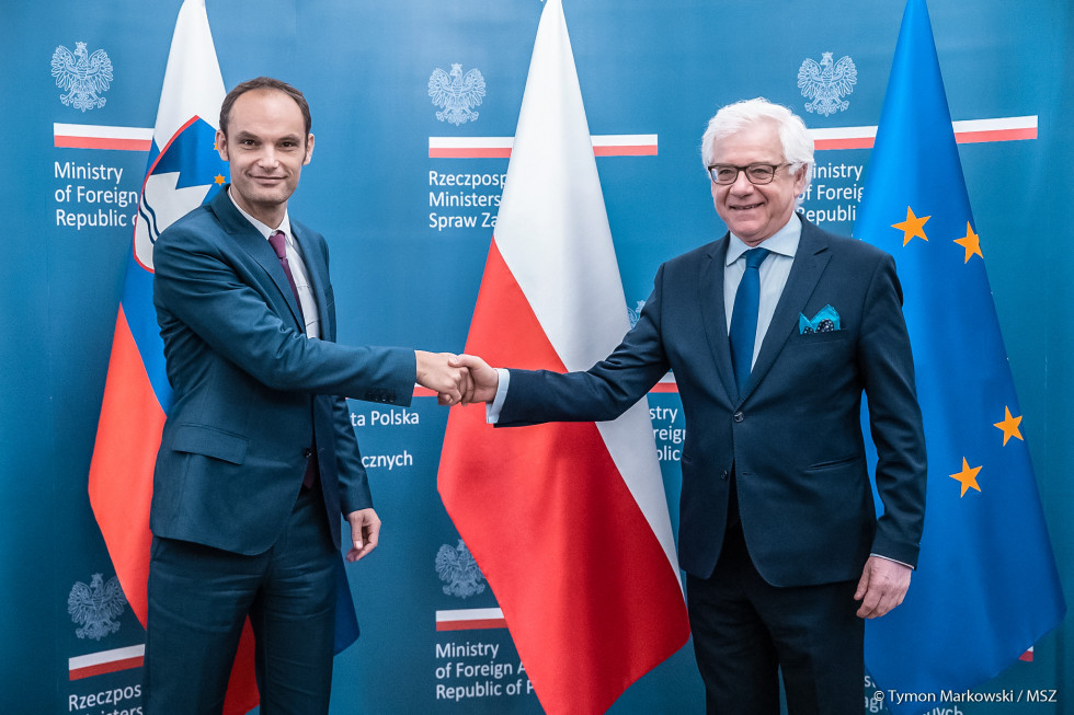 Minister of Foreign Affairs Dr Anže Logar and Poland’s Minister of Foreign Affairs Dr Jacek Czaputowicz