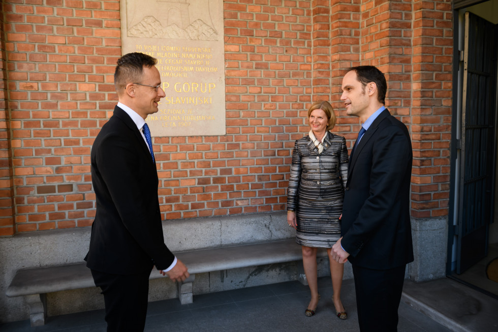 Ministr of Foreign Affairs Anže Logar with Minister of Foreign Affairs and Trade of Hungary Péter Szijjárto 