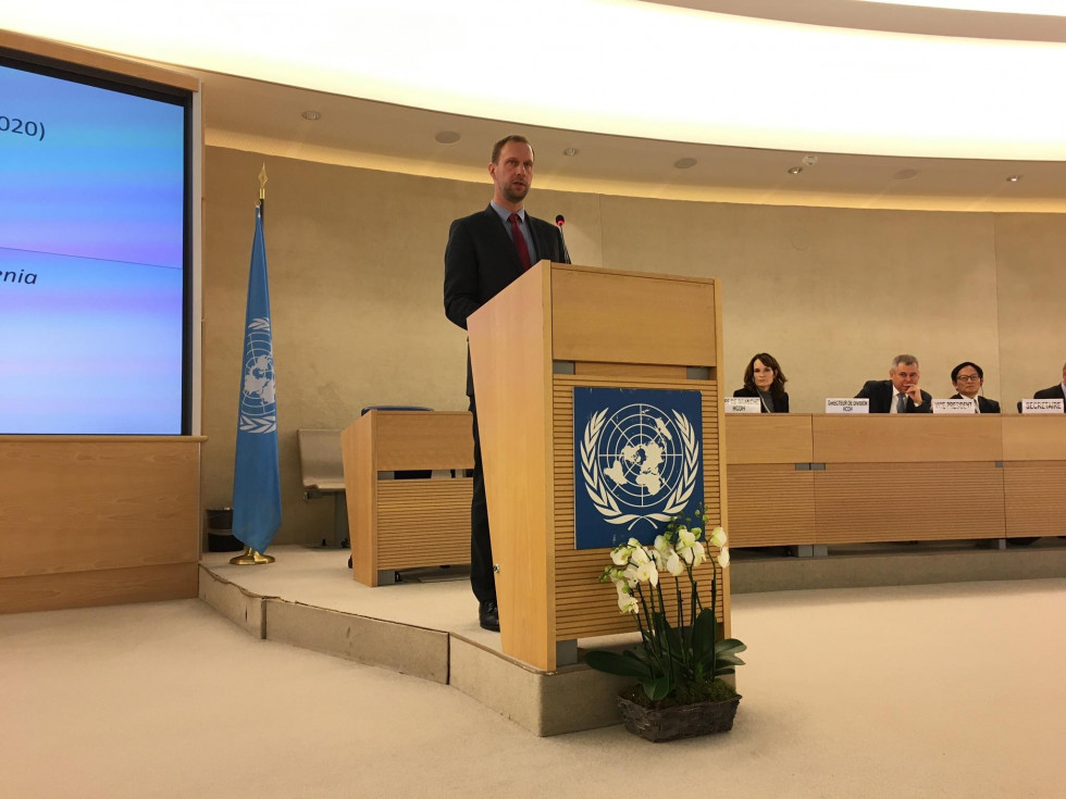  State Secretary Matej Marn during the high-level segment of the 43rd UN Human Rights Council (HRC) at Geneva