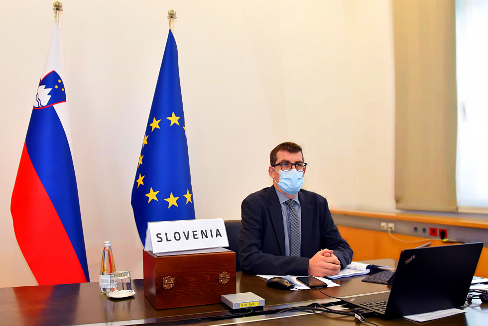 during a virtual session of the EU General Affairs Council