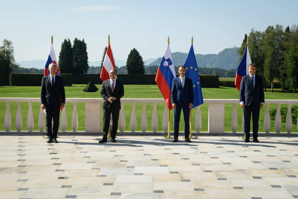 Ivan Korčok, Alexander Schallenberg, Anže Logar in Tomáš Petříček