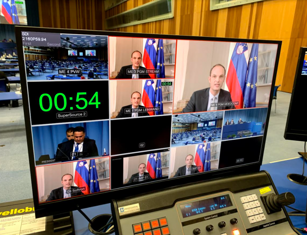 a computer showing the minister's address