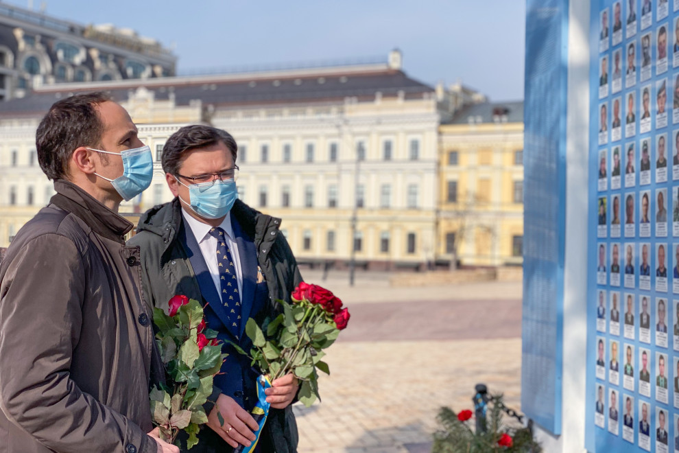 Ministers with flowers