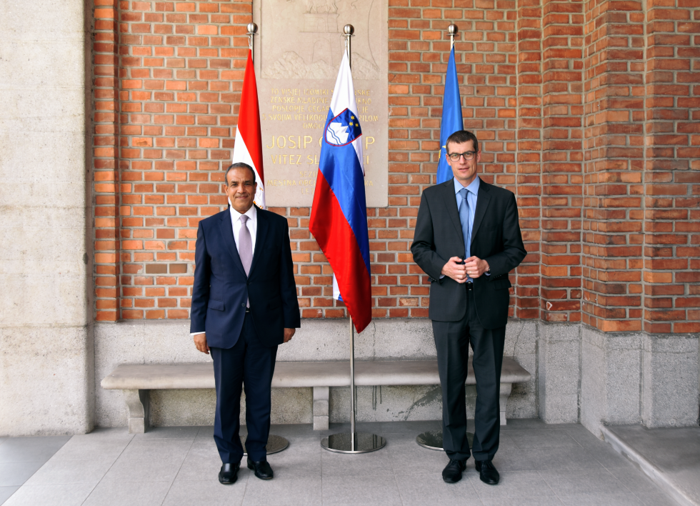 in front of flags