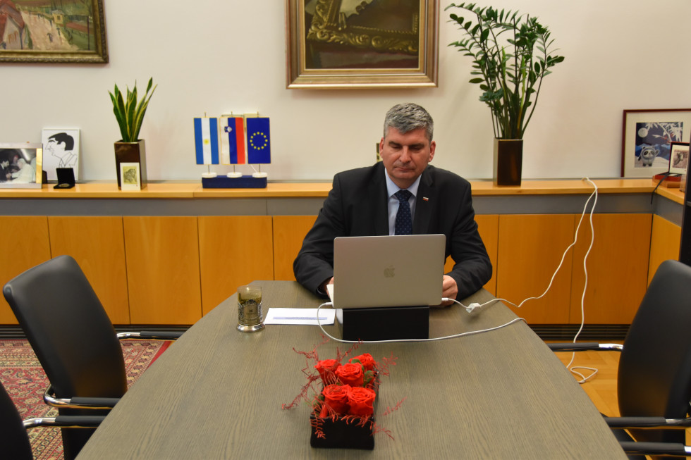 State Secretary during an audio-video conference