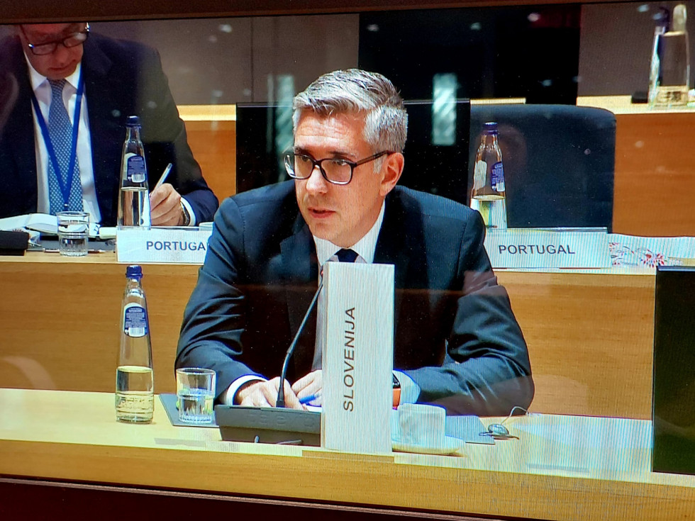 Državni sekretar Marko Štucin med zasedanjem Sveta EU za zunanje zadeve