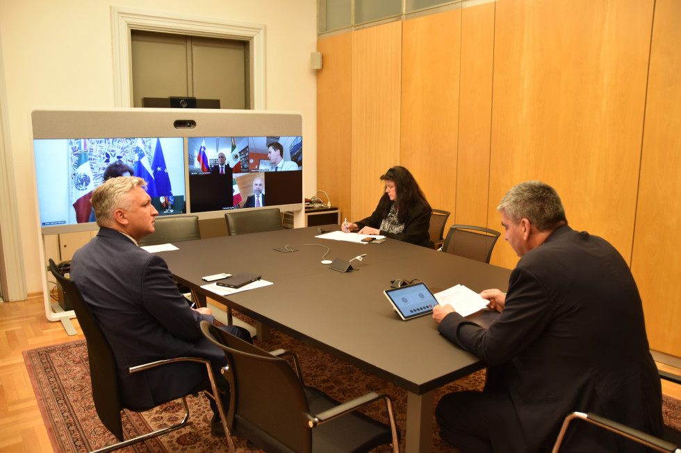 State Secretary Stanislav Dr Raščan during the audio-video conference