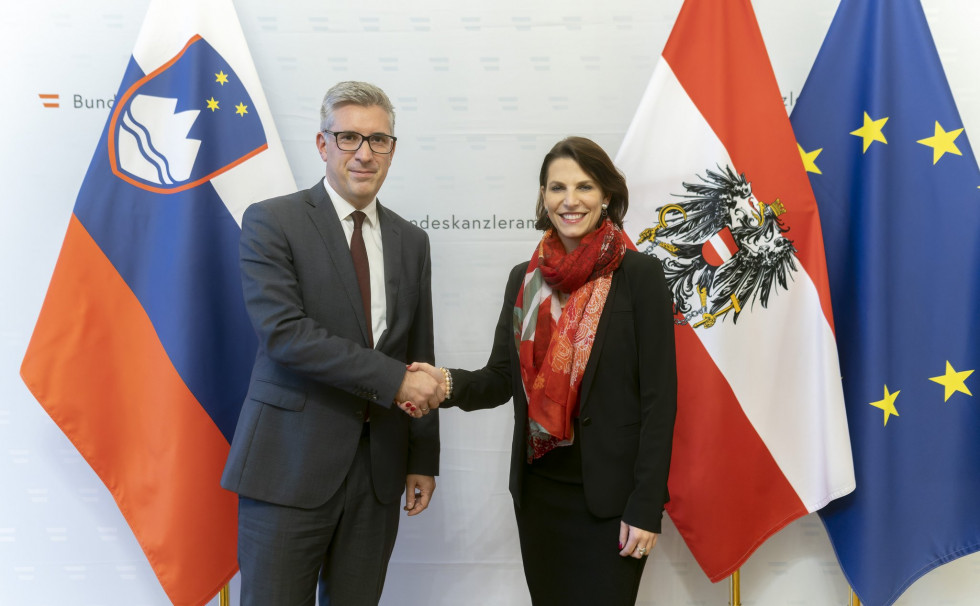State Secretary Štucin with Karoline Edtstadler, Federal Minister for the EU and Constitution of the Republic of Austria
