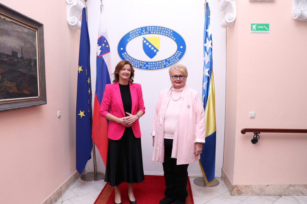 Foreign Minister Tanja Fajon with Bosnia and Herzegovina's Foreign Minister Bisera Turković