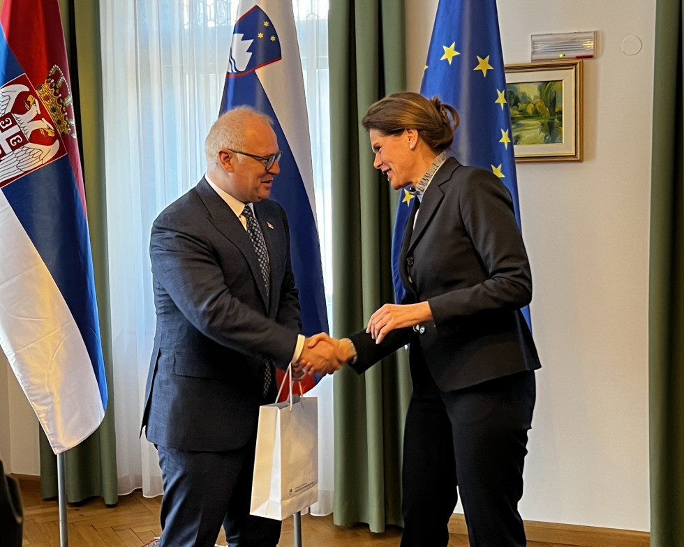 Minister Bratušek and Serbian Minister Vesić following the working meeting