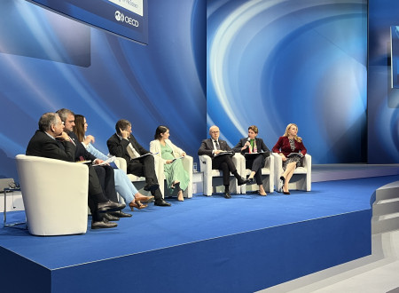 Ministrica na otvoritvenem plenarnem zasedanju z naslovom »Krepitev odpornosti prometne infrastrukture na globalne šoke: Od krize do pozitivne preobrazbe«