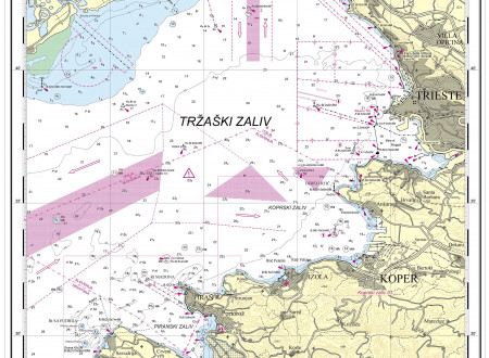 Male karte, Tržaški zaliv, pomorski zemljevid v razmerju 1:100 000