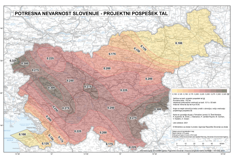 Nova karta potresne nevarnosti Slovenije je od 1. maja 2024 obvezna za uporabo v projektiranju