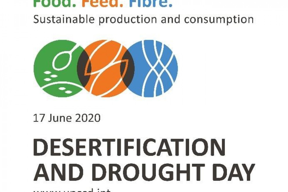 Slika: Logotip svetovnega dneva boja proti zapuščavljenju in suši 2020