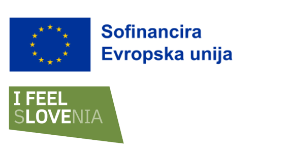 Logotip evropske kohezijske politike 2021–2027 je sestavljen iz emblema Evropske unije (zastava Evropske unije) ter izjave Sofinancira Evropska unija, ki je postavljena poleg emblema. Logotip državne blagovne znamke I feel Slovenia je sestavljen iz napisa