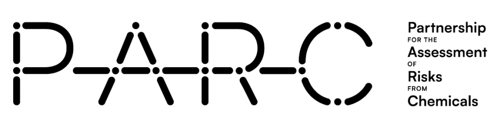 Logotip projekta PARC, ki je sestavljen iz akronima projekta (PARC) in angleškega imena projekta (Partnership fort he Assessment of Risk from Chemicals)