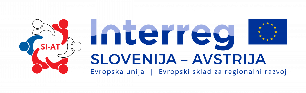 Logotip programa Interreg Slovenija Avstrija, Evropski sklad za regionalni razvoj, zastava EU