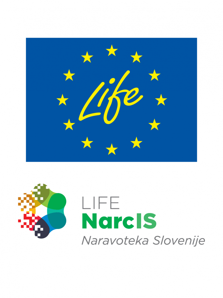 Zastava EU z napisom Life in logotip projekta NarcIS