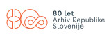 Logotip ob 80-letnici delovanja državnega arhiva. Prepletata se številka 80 in znak za neskončnost. Dodan je naziv Arhiv Republike Slovenije