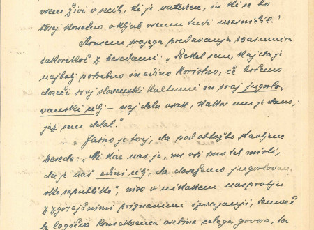 The fifth page of the verdict against Ivan Cankar for Yugoslav propaganda.