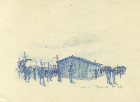 Drawing from the Gonars Concentration Camp.