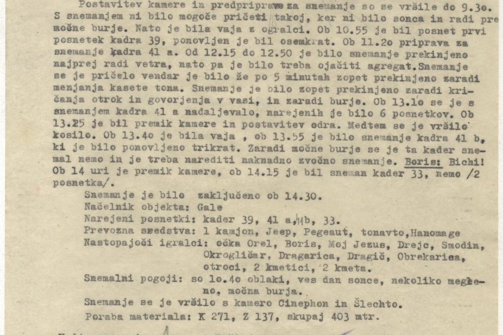 17. snemalni dan.