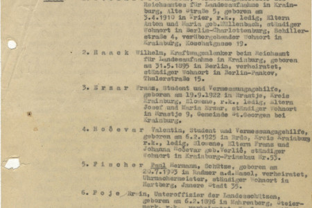 The first page of the report of the German criminal police on the partisan attack near Rašica.