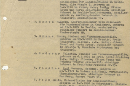 The first page of the report of the German criminal police on the partisan attack near Rašica.