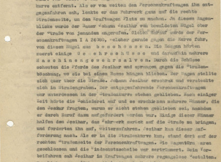 The second page of the report of the German criminal police on the partisan attack near Rašica.