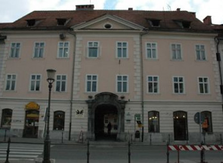 Poslopje nekdanjega Dvornega špitala v Ljubljani. Stavba ima tri nadstropja in vhodni portal.