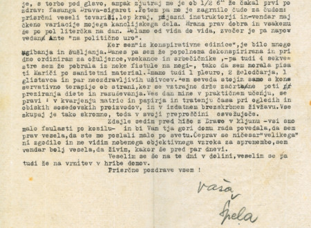 Second page of the report on Slovenian Central War Partisan Hospital and Measures to Ensure its Secrecy.