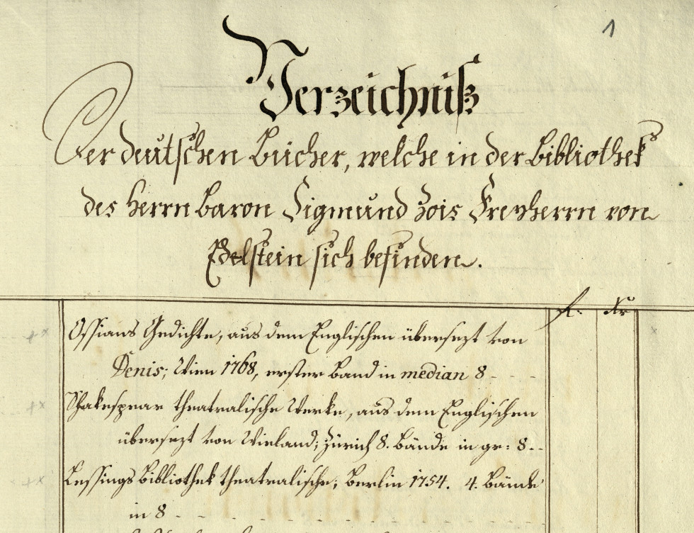 Seznami knjig plemenitega Žige Zoisa, ki jih hrani Arhiv Republike Slovenije. Seznami so nastali predvidoma v 18. stoletju.