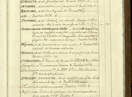 Page 180 of the catalogue of the Books Owned by Žiga Zois kept by the Archives of the Republic of Slovenia. The catalouge dates back to the 18. century. 