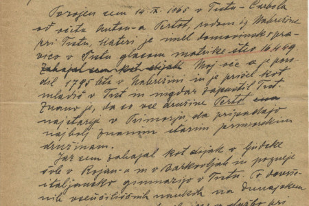 Prva stran poročila italijanske vojaške oblasti leta 1918.