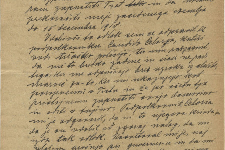 Druga stran poročila italijanske vojaške oblasti leta 1918.