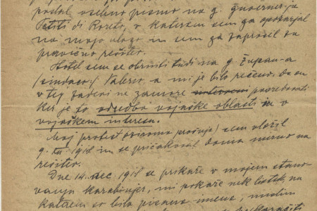 Tretja stran poročila italijanske vojaške oblasti leta 1918.