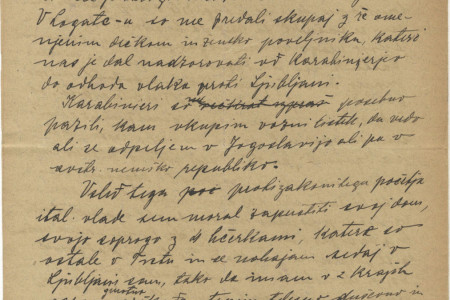Šesta stran poročila italijanske vojaške oblasti leta 1918.