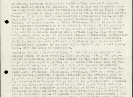 Second page of Janez Rus's Statement written in typescrit.