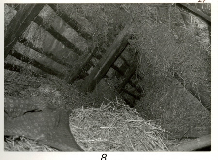 Hiding place of Janez Rus in the hay in his own stable.