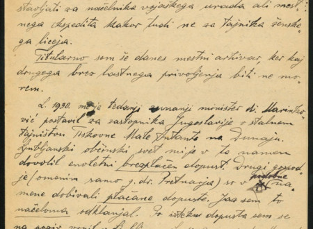 Vladislav Fabjančič's request written in an elegand handwritting.