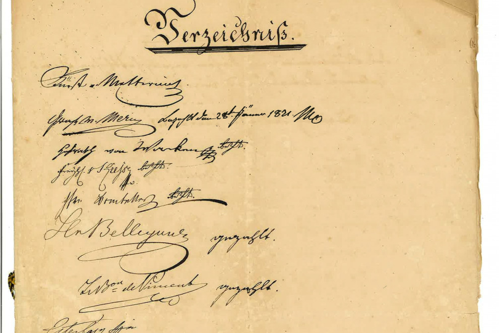 The invitation is signed by Joseph Thurn and Benedict Auersperg.