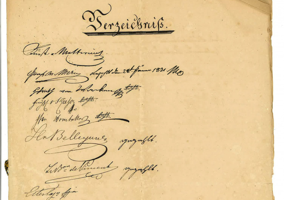 The invitation was signed by Joseph Count Thurn and Benedict Count Auersperg and also addressed to distinguished participants of the Congress.