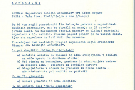 Prva stran odgovora iz Maribora.